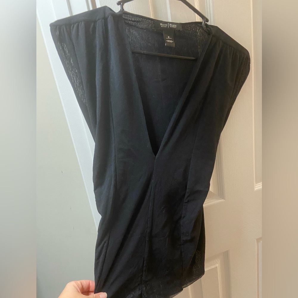 White House Black Market Black Wrap Blouse